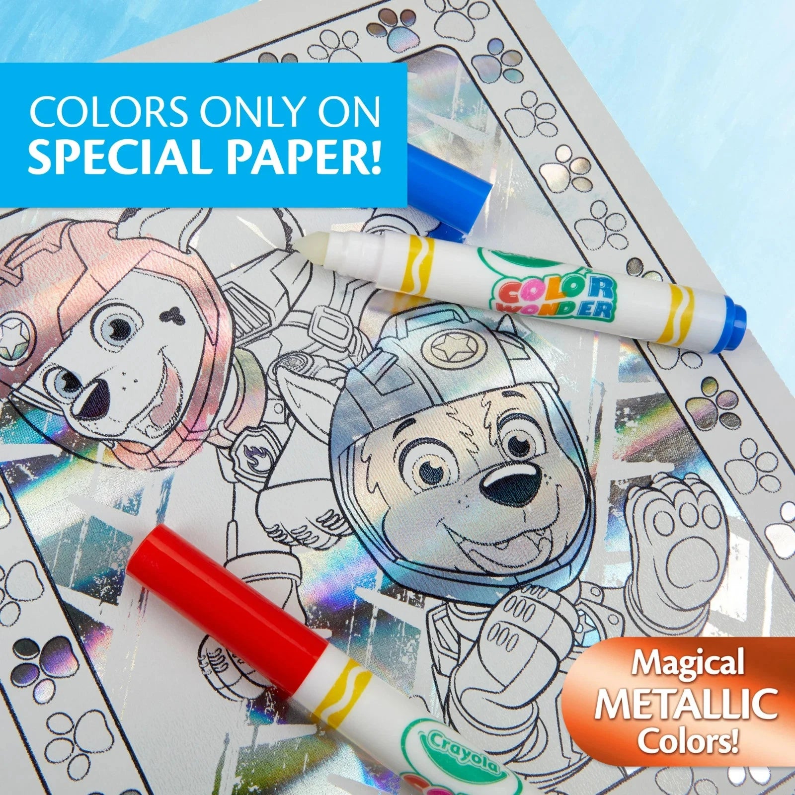 Crayola Paw Patrol Color Wonder Metallic Mess Free Coloring Set, 12 Pages thumbnail