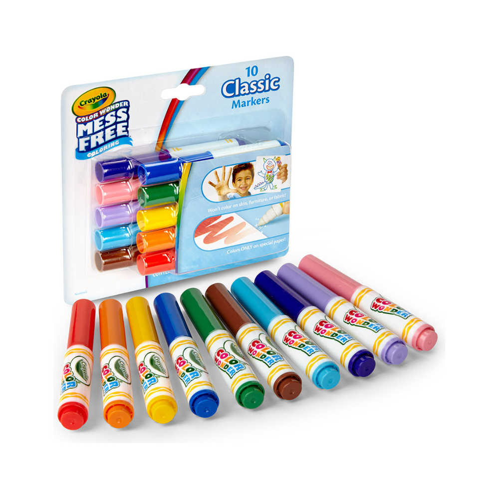 Crayola color wonder mess free coloring 10 classic markers 75-2471 thumbnail