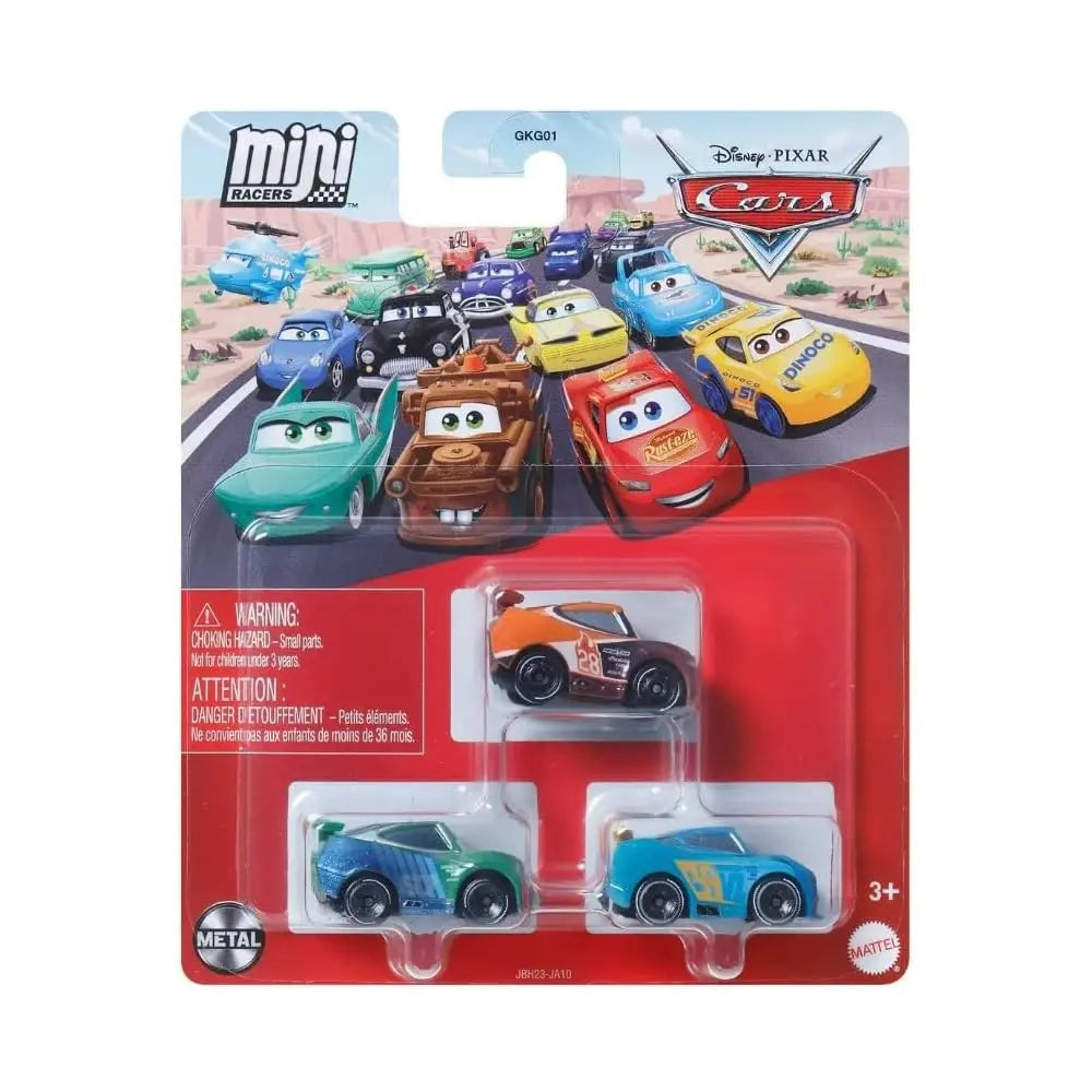 DISNEY PIXAR CARS MINI RACER 3 PACK JBH23 thumbnail