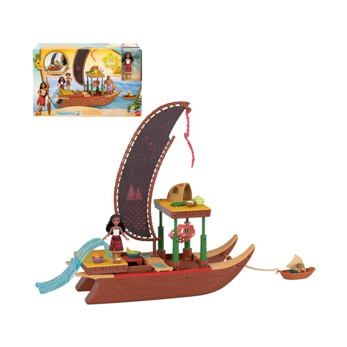 Disney Moana 2 Toys, Moana’s Adventure Canoe Playset with 1 Small Doll, 1 Canoe & 10 Accessories thumbnail