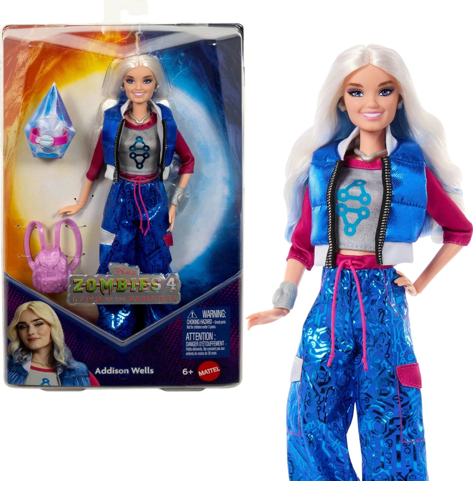 Disney Zombies 4: Dawn Of The Vampires Addison Wells Doll with Fashionable Outfit, Accessories, and Collector-Quality Design