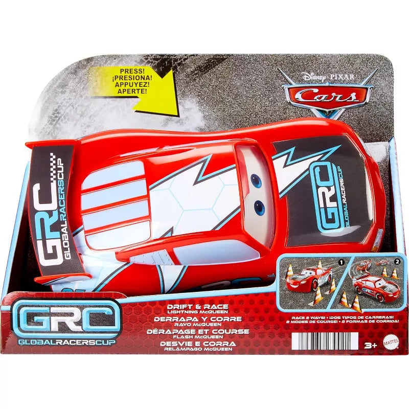 Disney and Pixar Cars Global Racers Cup Drift & Race Lightning McQueen Toy Vehicle with 2 Modes thumbnail