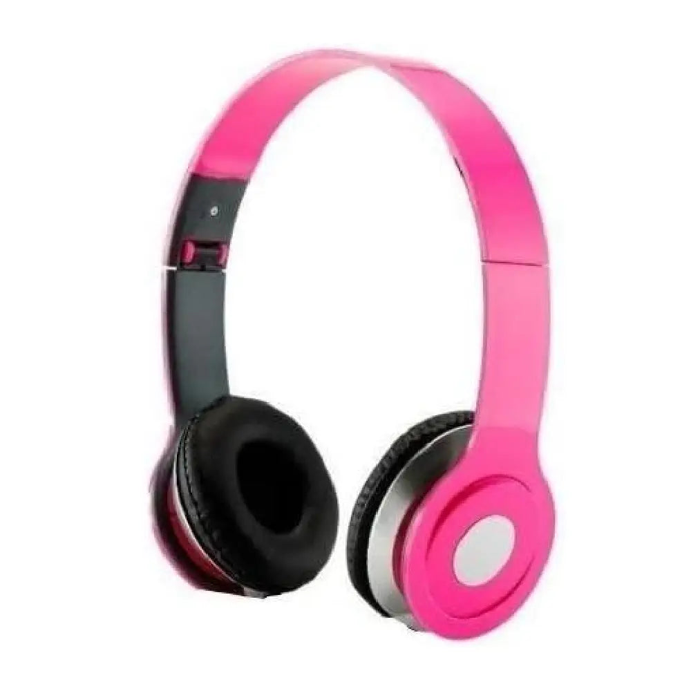 Foldable Headphone Stereo Dj 3.5 Mm Stereo Earphones Super Bass Heads ( PINK With mic).Soft padded cushions provide exceptional comfort and help block out noise in any setting.   HG-PINK-W/MIC thumbnail