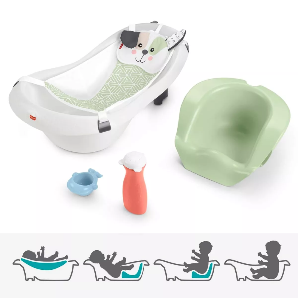 Fisher-Price Baby to Toddler Bath 4-in-1 Sling ‘n Seat Tub HNX51 thumbnail