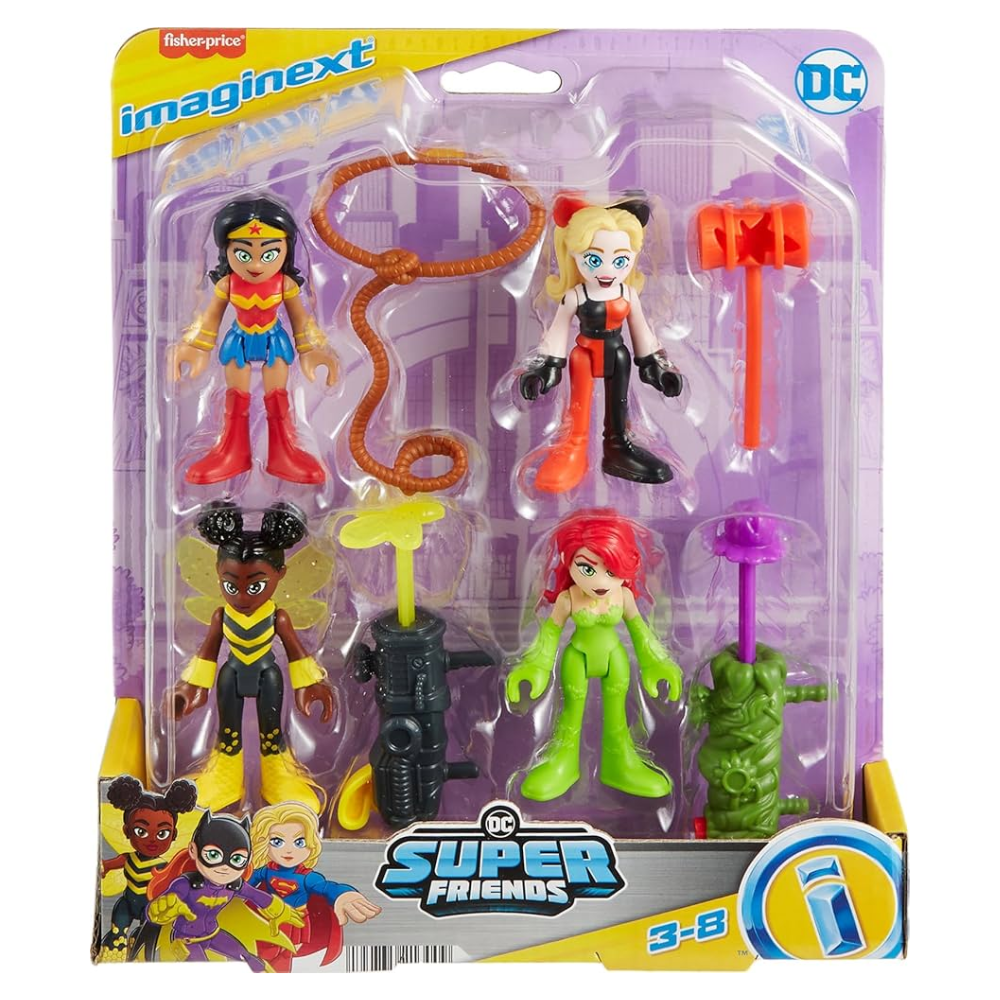 Fisher-Price Imaginext DC Super Friends Toys Rivals Figure Set with Wonder Woman Harley Quinn & Poison Ivy. With bold colors, recognizable costumes, and empowering female characters, this set makes a fantastic gift for any young superhero fan. HWD49 thumbnail