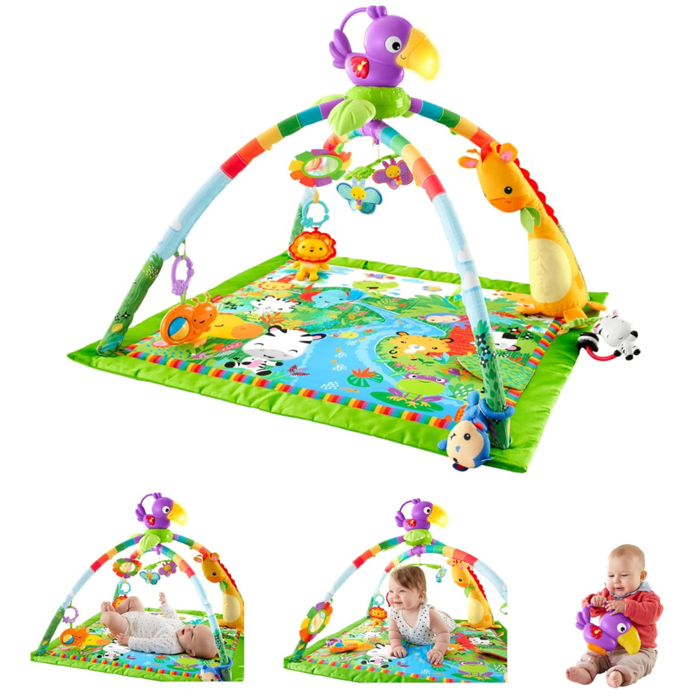 Fisher-Price Playmat Rainforest Music & Lights Deluxe Gym FPM23 thumbnail