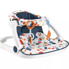 Fisher-Price Sit-Me-Up Portable Baby Floor Seat – Darling Dots Support Chair for Infants with Washable Cushion & BPA-Free Design
