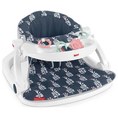 Fisher-Price Sit-Me-Up Floor Seat with Snack Tray, Navy Garden