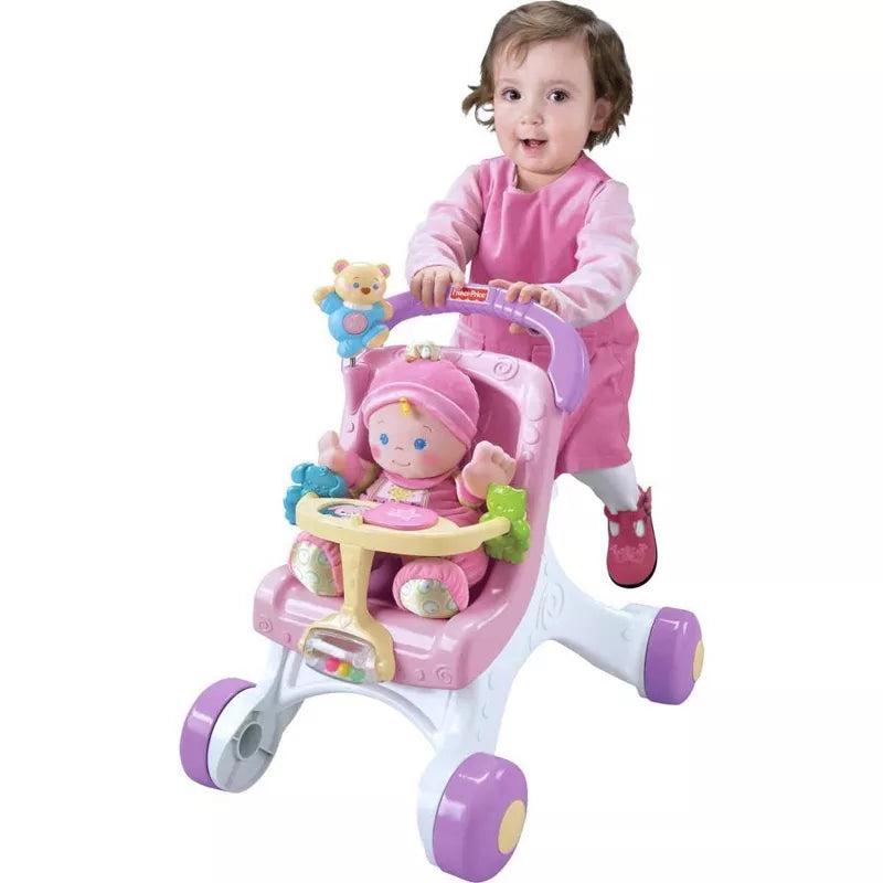 Fisher Price - Smart Stages Brilliant Motor Skills Basics - Stroll Along Mom Toddler Stroller / Walker thumbnail