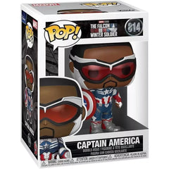 Funko POP Marvel: Falcon and The Winter Soldier - Captain America. Honor the legacy of Captain America with this Funko POP! showcasing Sam Wilson in his signature suit—perfect for Marvel fans who appreciate the character’s journey in the MCU. F-51630