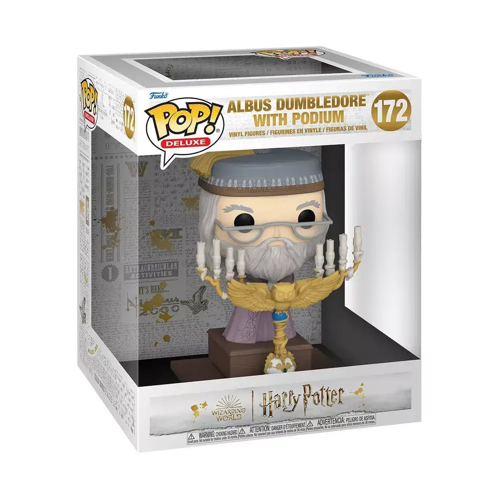 Funko POP! Deluxe: Harry Potter Prisoner of Azkaban - Albus Dumbledore with Podium F-76002 thumbnail