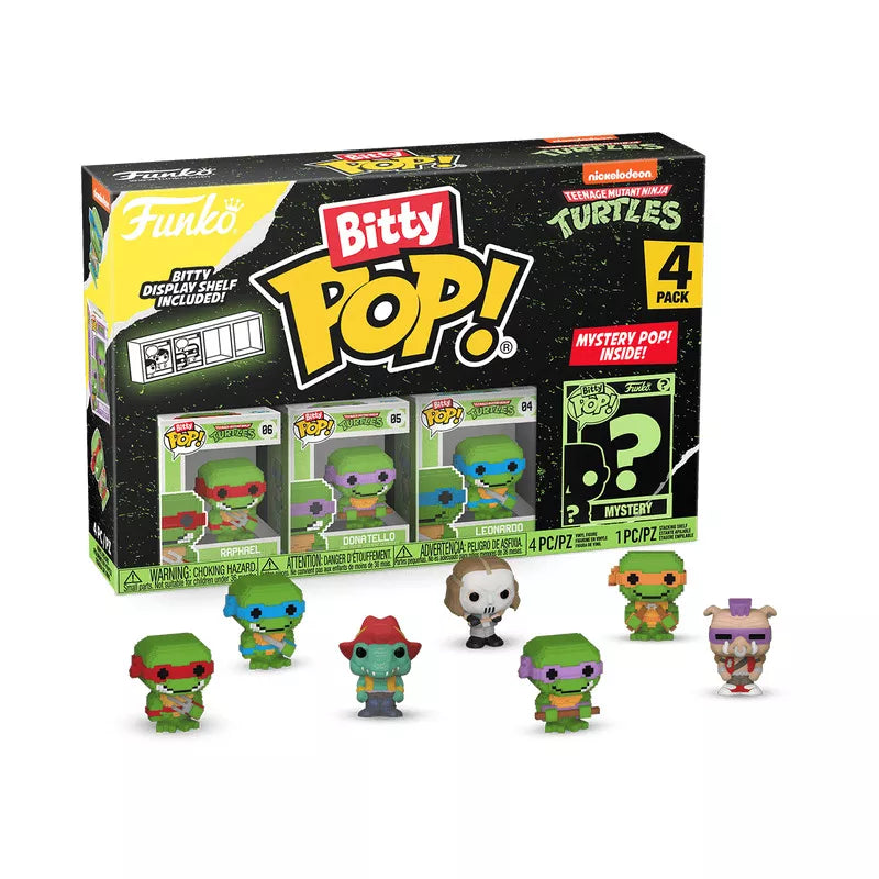 Funko Bitty POP! Teenage Mutant Ninja Turtles (TMNT) 4-Pack - Raphael, Donatello, Leonardo, and A Surprise Mystery Mini Figure thumbnail