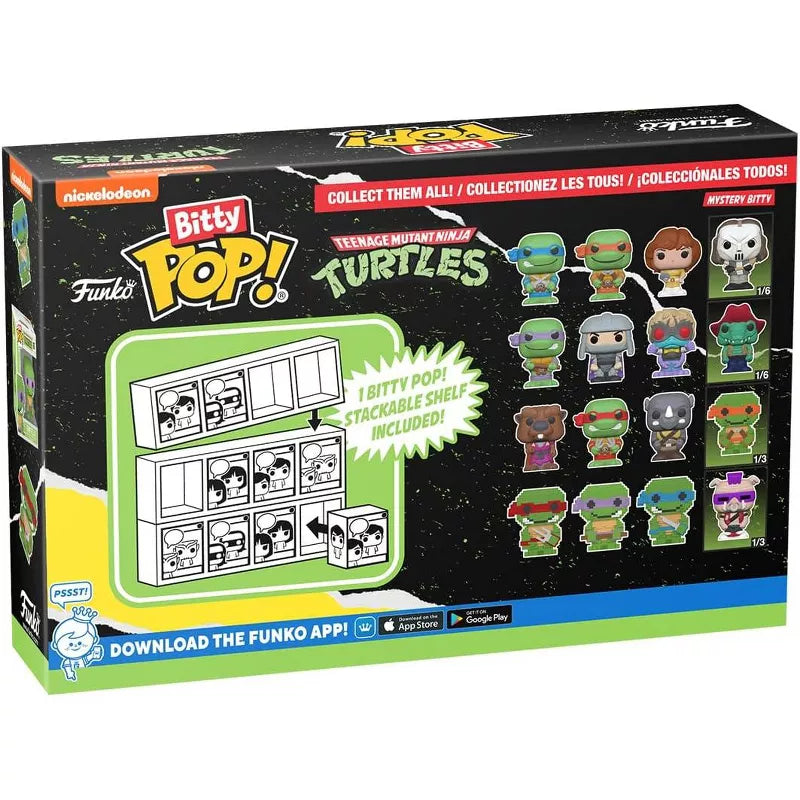Funko Bitty POP! Teenage Mutant Ninja Turtles (TMNT) 4-Pack - Raphael, Donatello, Leonardo, and A Surprise Mystery Mini Figure thumbnail