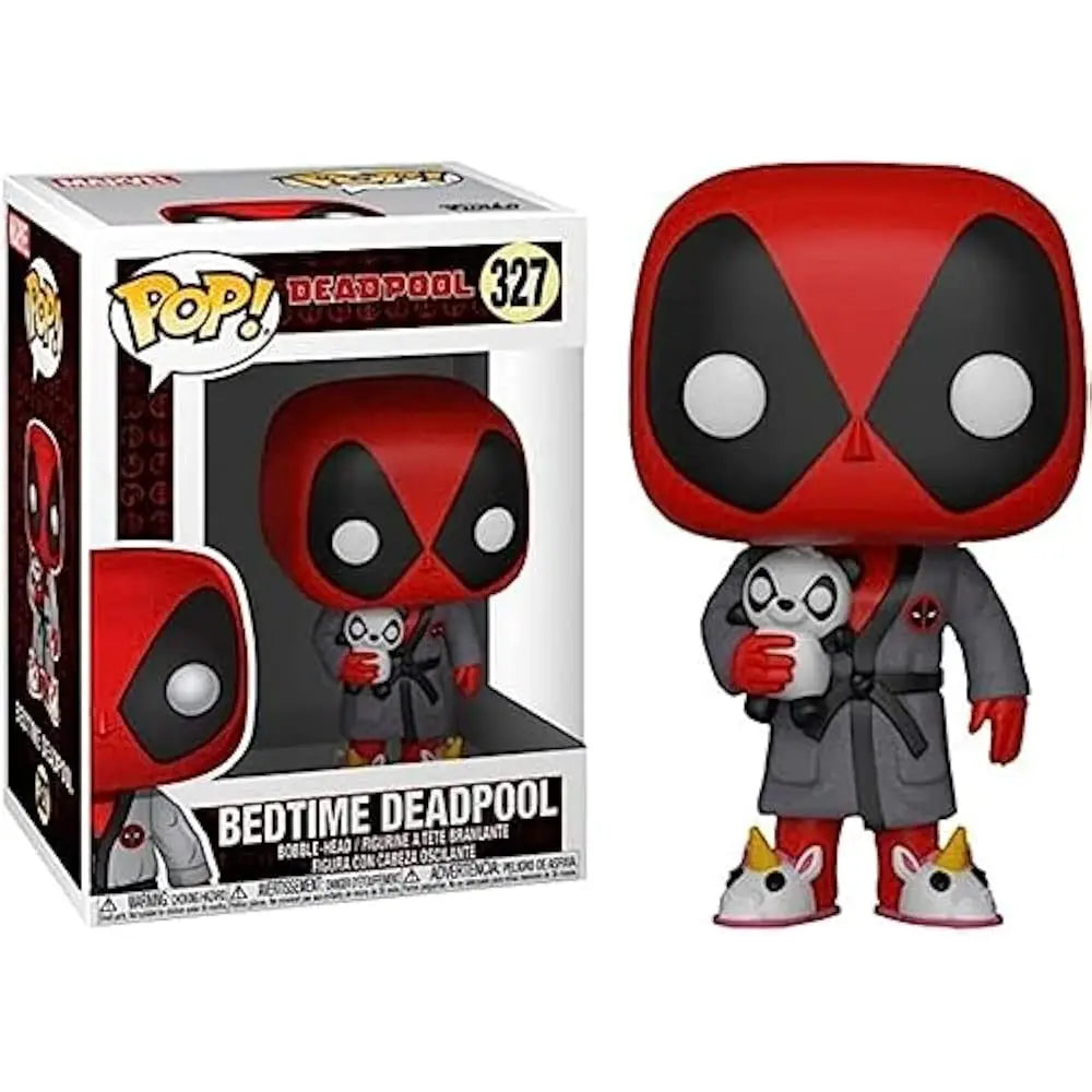 Funko POP Marvel Playtime Bedtime Deadpool in Robe Disney Collectible Figure. The Funko Pop Bedtime Deadpool in Robe Vinyl Figure #327 is a collectible inspired by the Marvel character Deadpool. F-31118 thumbnail