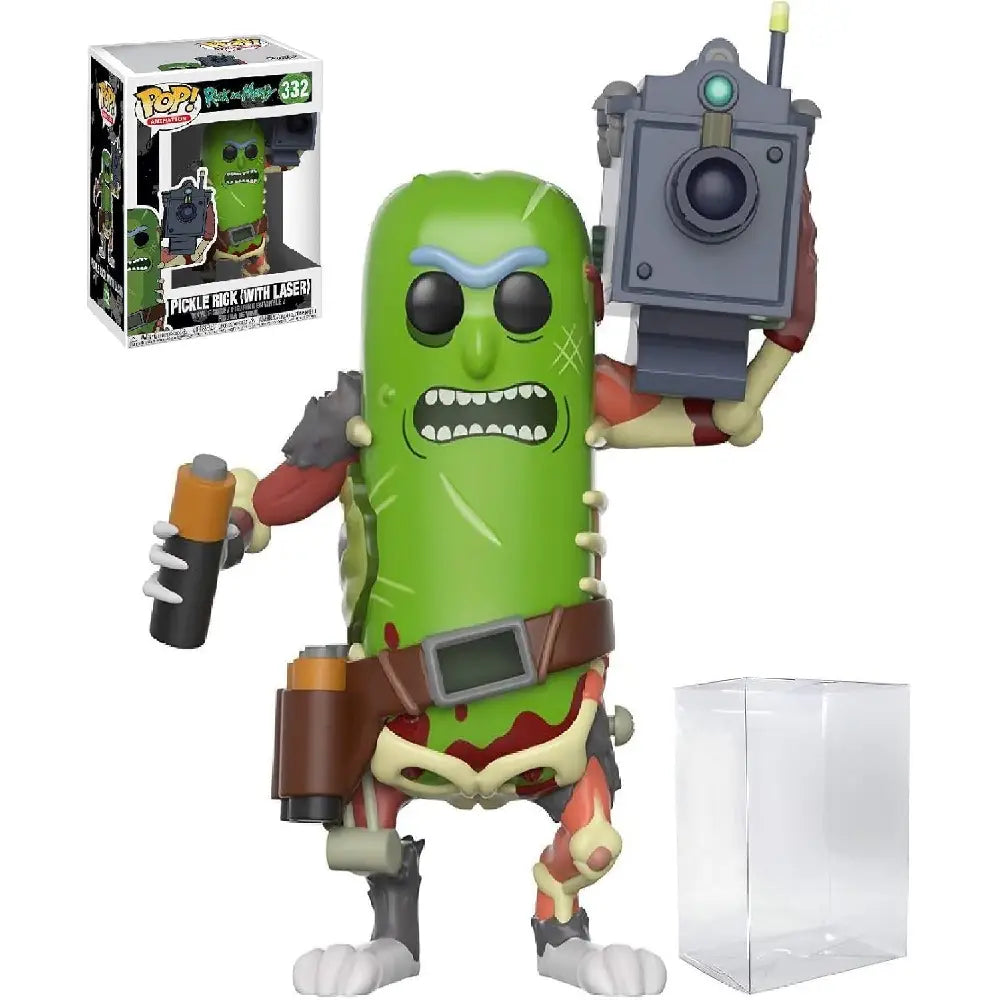 Funko Pop Animation Rick And Morty Pickle Rick with Laser Figure. Showcasing Pickle Rick from the hit series Rick & Morty, this collectible brings the character’s outrageous transformation to life. F-27862 thumbnail