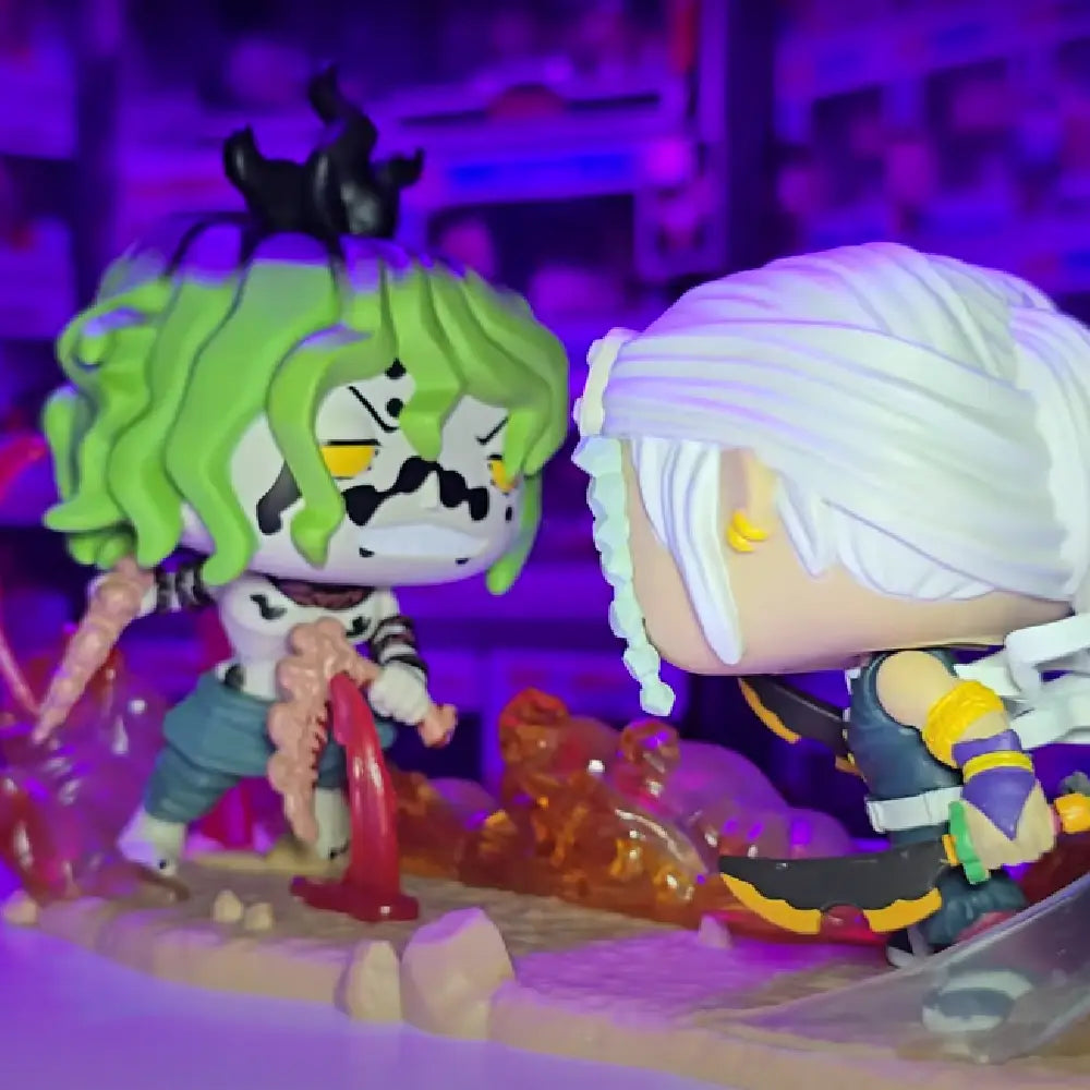 Funko POP Moments: DS - Tengen Uzui Vs Gyutaro - Demon Slayer.  Add to your Demon Slayer collection with this Pop! Moment showcasing the epic battle between Pop! Tengen Uzui and Pop! Gyutaro.  F-80338 thumbnail