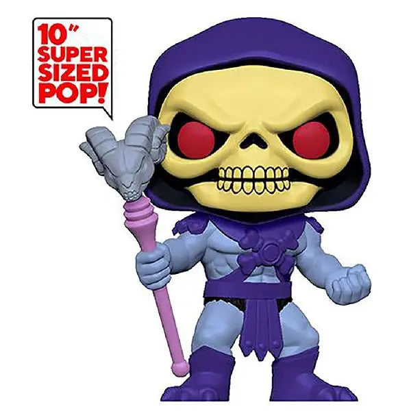 Funko Pop! Animation: Masters of The Universe - 10 Inch Skeletor. Standing at an impressive 10 inches tall, this oversized figure captures Skeletor in his iconic, intimidating stance, gripping his trademark Havoc Staff. F-47678 thumbnail