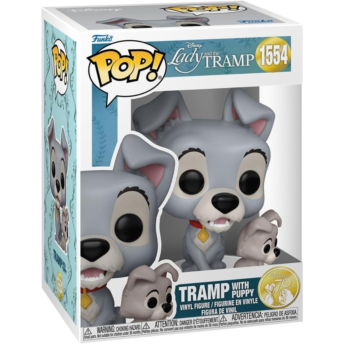 Funko Pop! Disney: Lady and The Tramp - Tramp with Puppy Vinyl Figure
