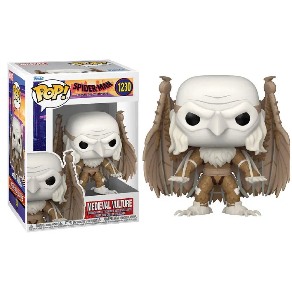 Funko Pop! Marvel Spider-Man: Across The Spider-Verse - Medieval Vulture. This collectible showcases the striking Medieval Vulture, a fascinating character from the animated film Spider-Man: Across The Spider-Verse. F-65731 thumbnail