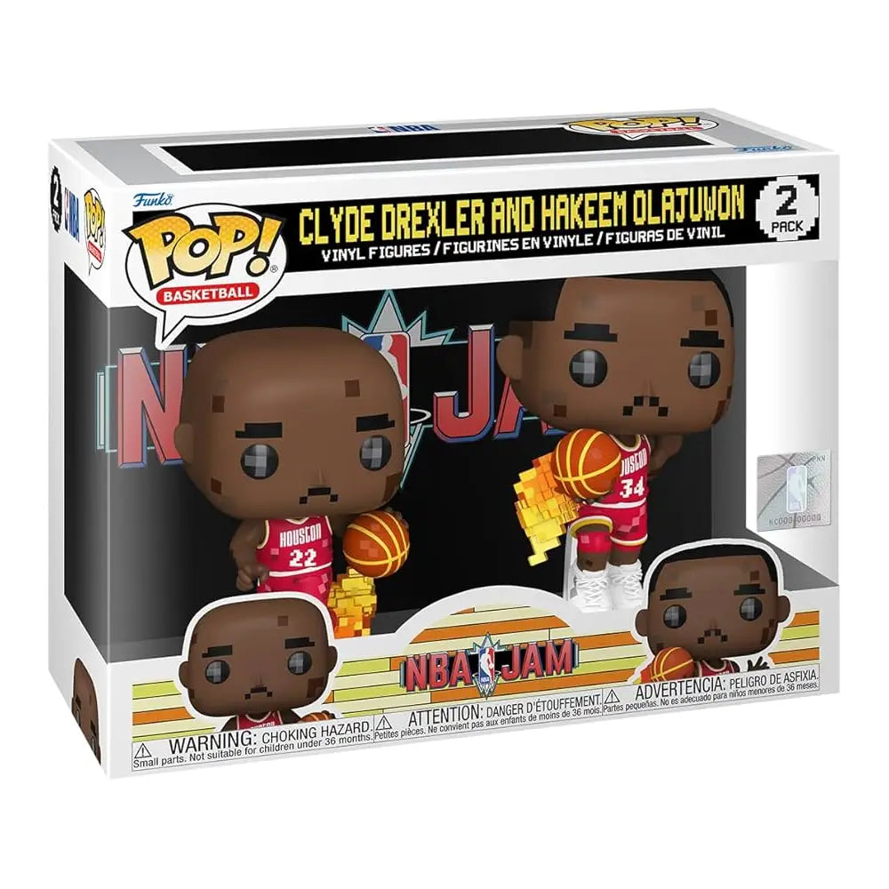 Funko Pop! NBA JAM: Rockets - Clyde Drexler and Hakeem Olajuwon 2-Pack. This 2-pack featuring Houston Rockets legends is guaranteed to be a slam dunk addition to your basketball collection. F-75063 thumbnail