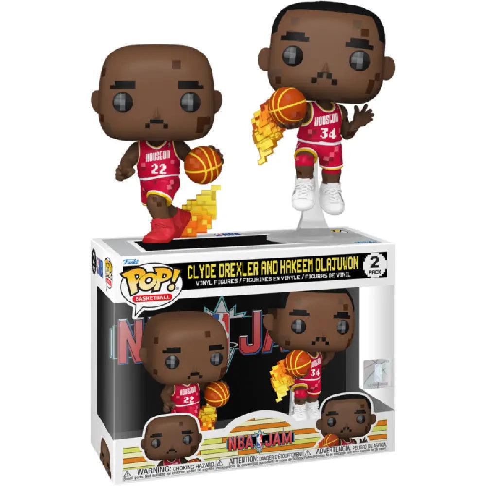 Funko Pop! NBA JAM: Rockets - Clyde Drexler and Hakeem Olajuwon 2-Pack. This 2-pack featuring Houston Rockets legends is guaranteed to be a slam dunk addition to your basketball collection. F-75063 thumbnail