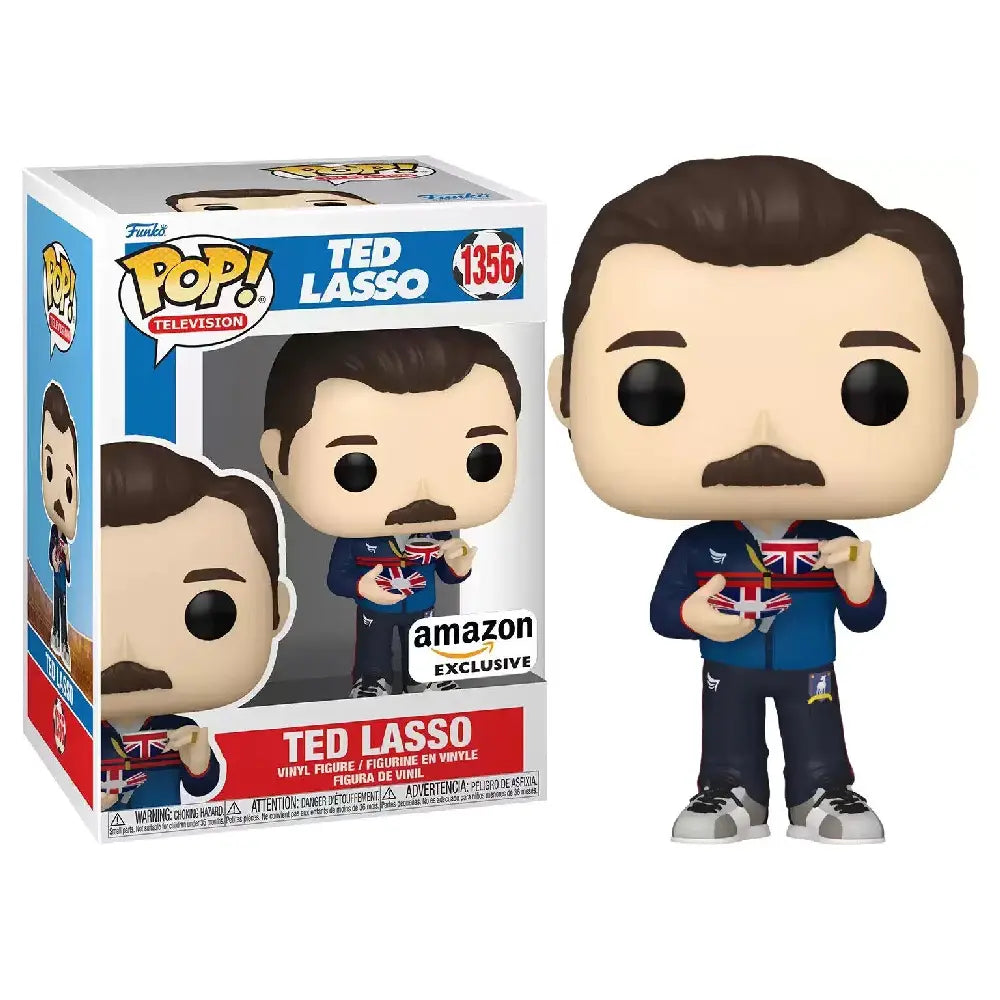 Funko Pop! TV: Ted Lasso - Ted Lasso with Teacup Amazon Exclusive. This figure perfectly captures Ted’s upbeat personality and quirky charm, portrayed by Jason Sudeikis. F-66480 thumbnail