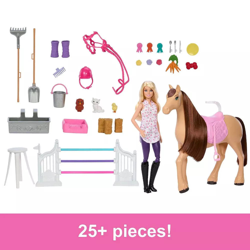 Barbie Mysteries: The Great Horse Chase Stable Playset with Doll & Toy Horse, 25-Piece Set thumbnail