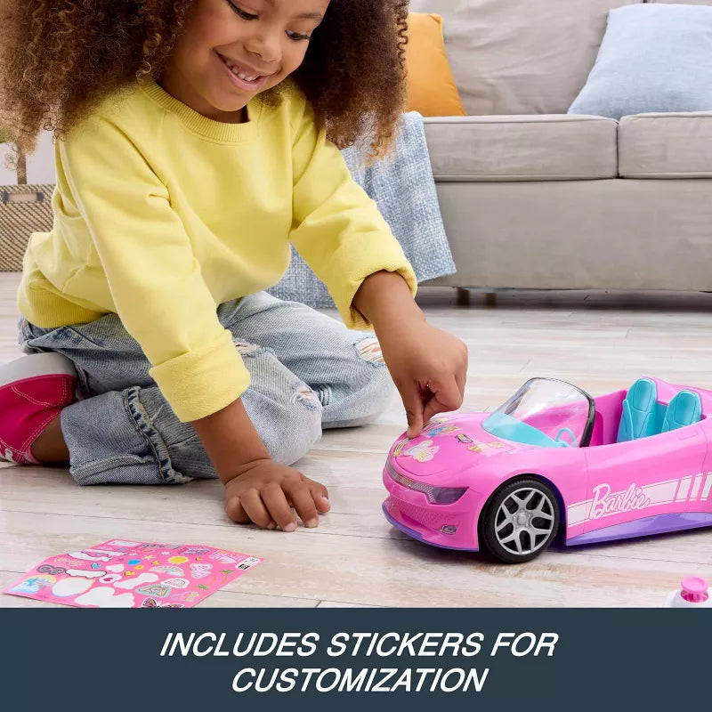 Hot Wheels Barbie RC Toy Car, Remote-Control Pink Convertible, thumbnail