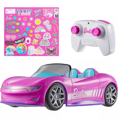 Hot Wheels Barbie RC Toy Car, Remote-Control Pink Convertible,