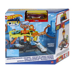 Hot Wheels City Downtown Express Car Wash Playset with 1 Toy Car HDR27