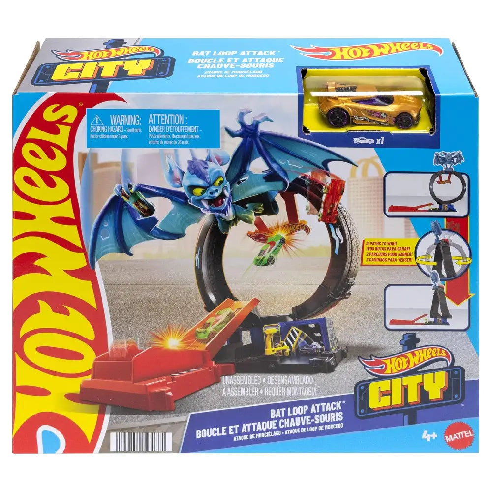 Hot Wheels City Toy Car Track Set - Bat HTN78 thumbnail