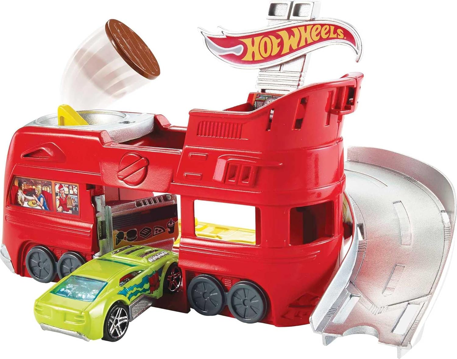 Hot Wheels Dine & Dash Playset with Launcher, Track Features & Themed Restaurant Challenge thumbnail