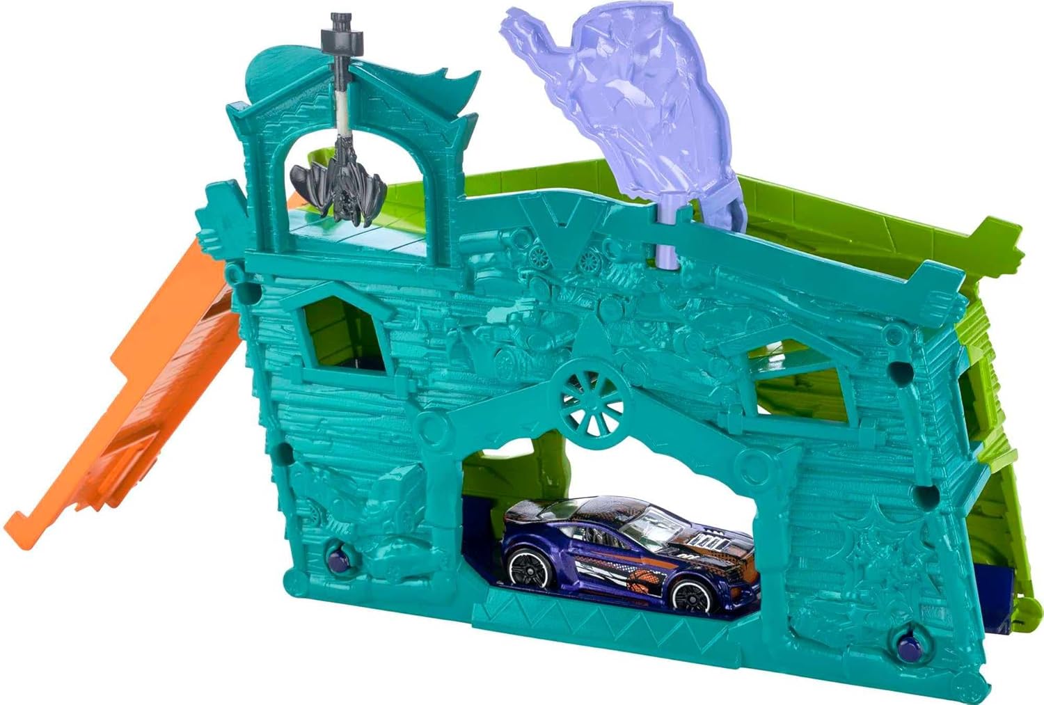 Hot Wheels Ghost Garage Playset with Car Launcher, Spooky Interactive Features & Colorful Track Action for Kids Ages 4 and Up thumbnail