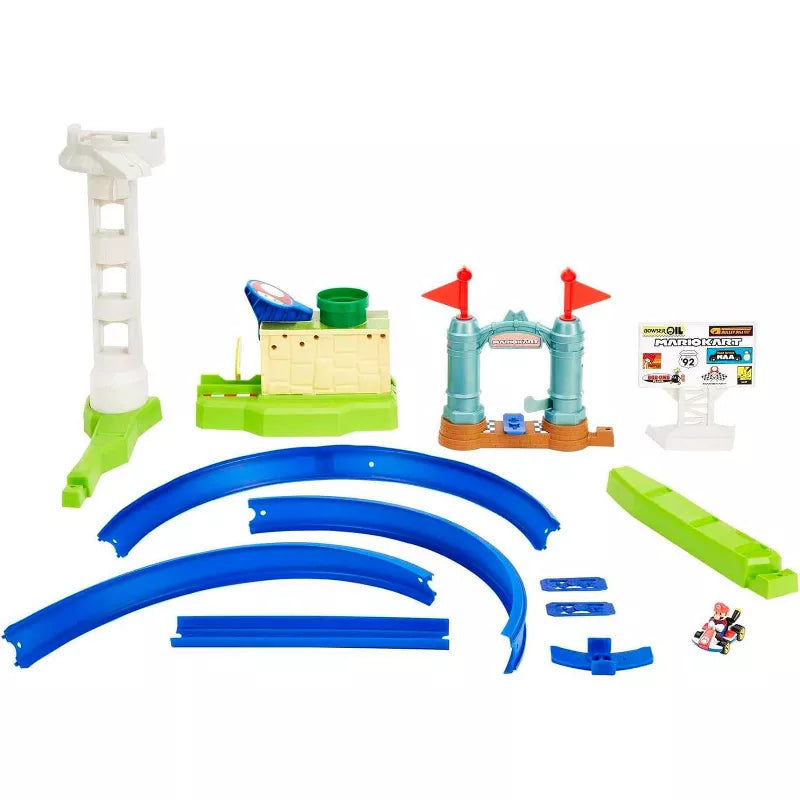 Hot Wheels Mario Kart Circuit Slam Vehicle Playsets with Mattle Blue Car Toy thumbnail