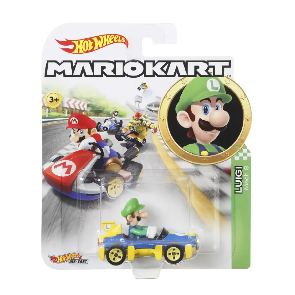 Hot Wheels Mario Kart Luigi Mach 8 GBG27 thumbnail