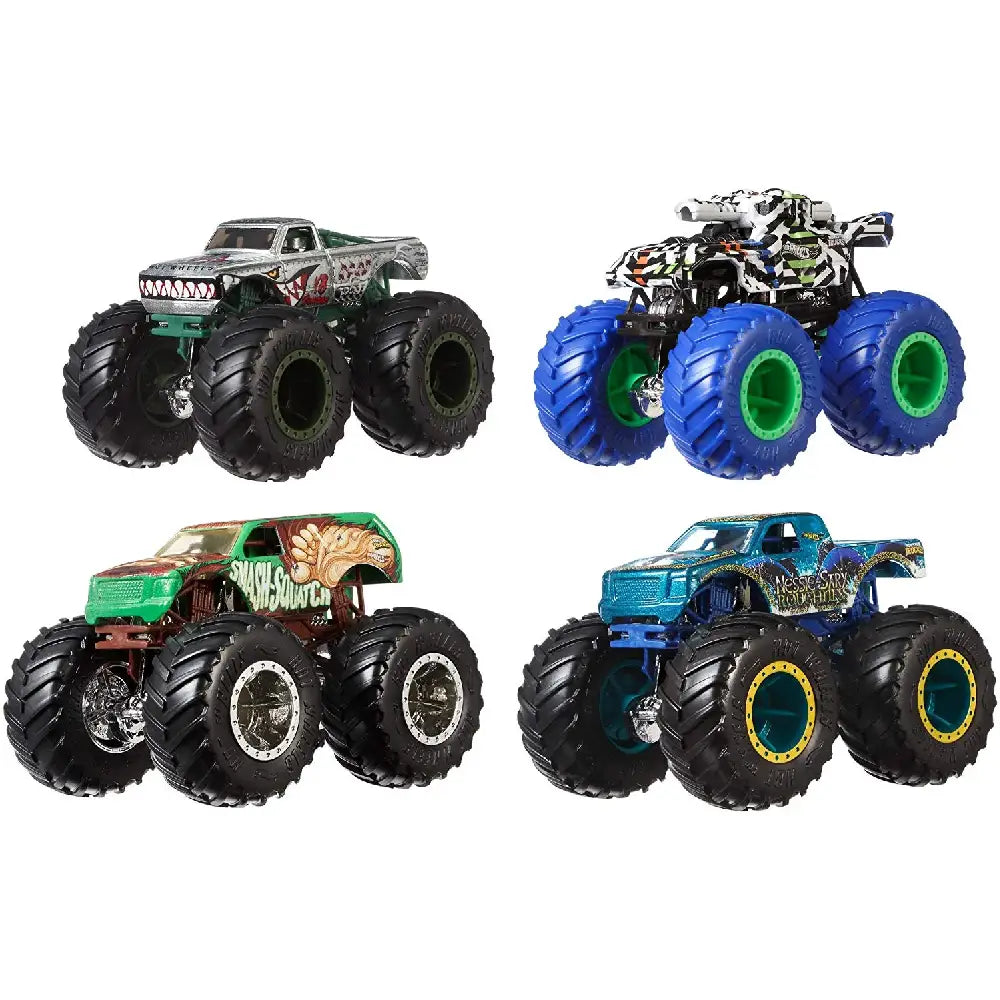 Hot Wheels Monster Trucks 1: 64 Scale 4-Truck Pack (Styles May Vary) This set features a range of distinct Monster Trucks, offering exciting options for kids and collectors while immersing them in the imaginative world of Hot Wheels. GBP23 thumbnail