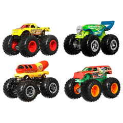 Hot Wheels Monster Trucks Set of 4 1:64 Scale Toy Trucks HLT73