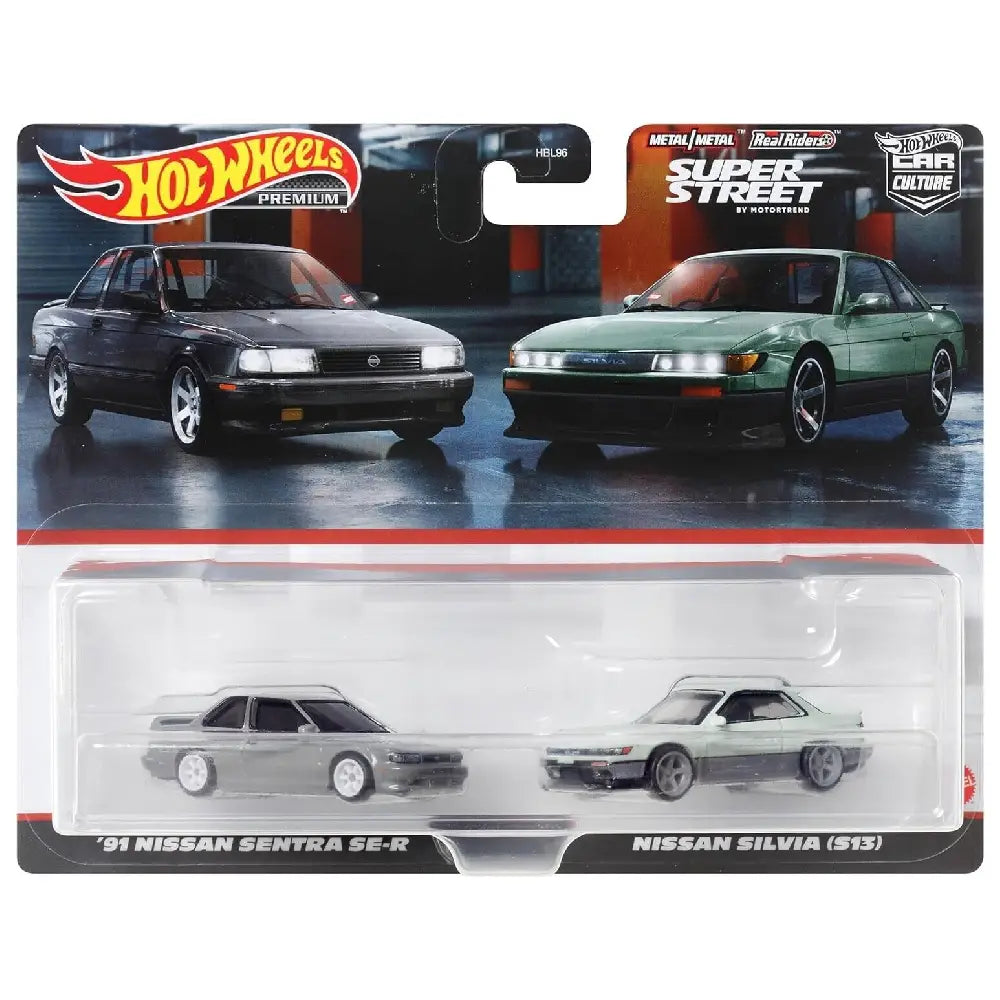 Hot Wheels  Premium 2-Pack'91 Nissan Sentra SE-R/Nissan Silvia HYF04 thumbnail