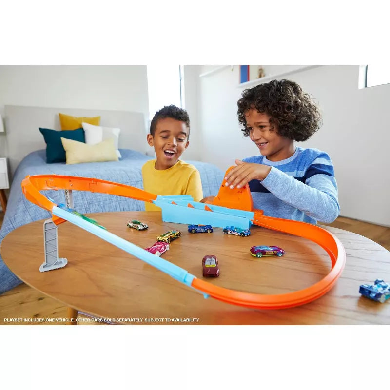 Hot Wheels Toy Car Track Set, Rapid Raceway Champion, Multi-Car Launcher, Connects to Other Sets, Includes 1:64 Scale Car thumbnail