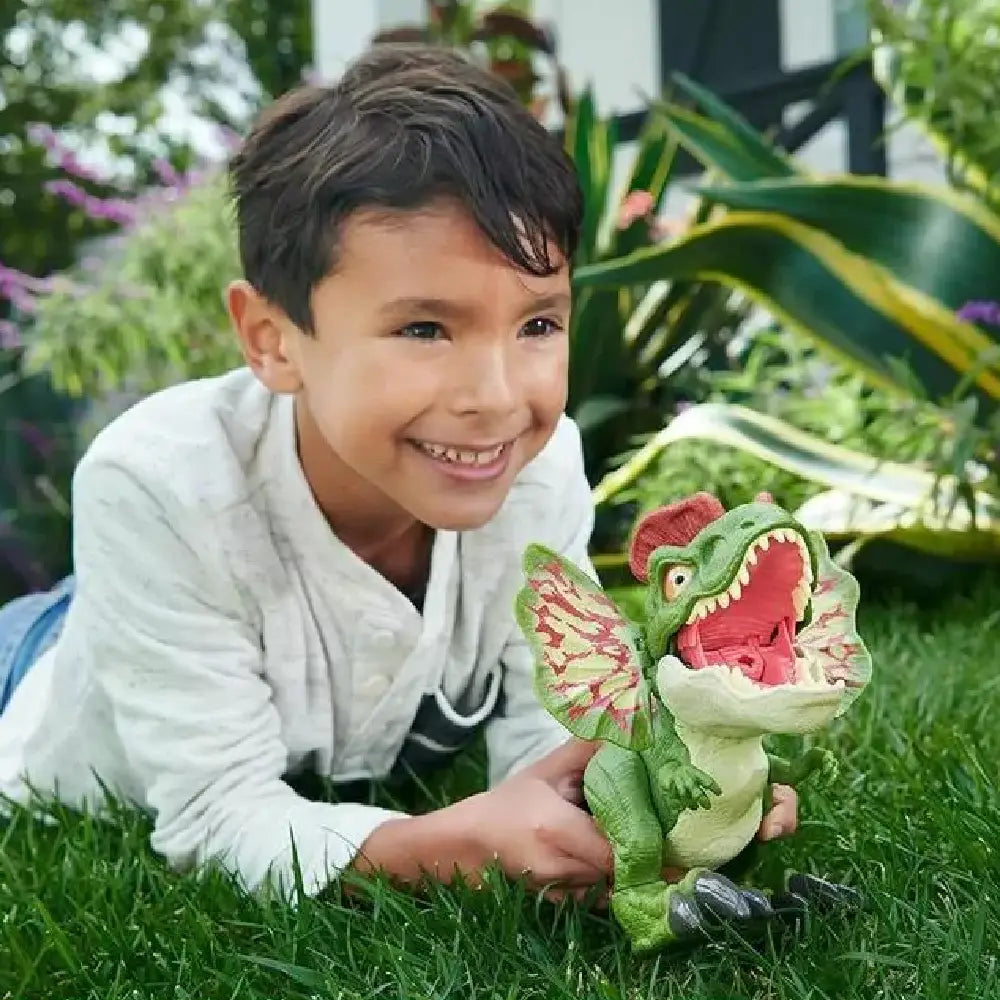 JURASSIC WORLD UNCAGED FIERCE LAUNCHIN' DILOPHOSAURUS HNT66 thumbnail
