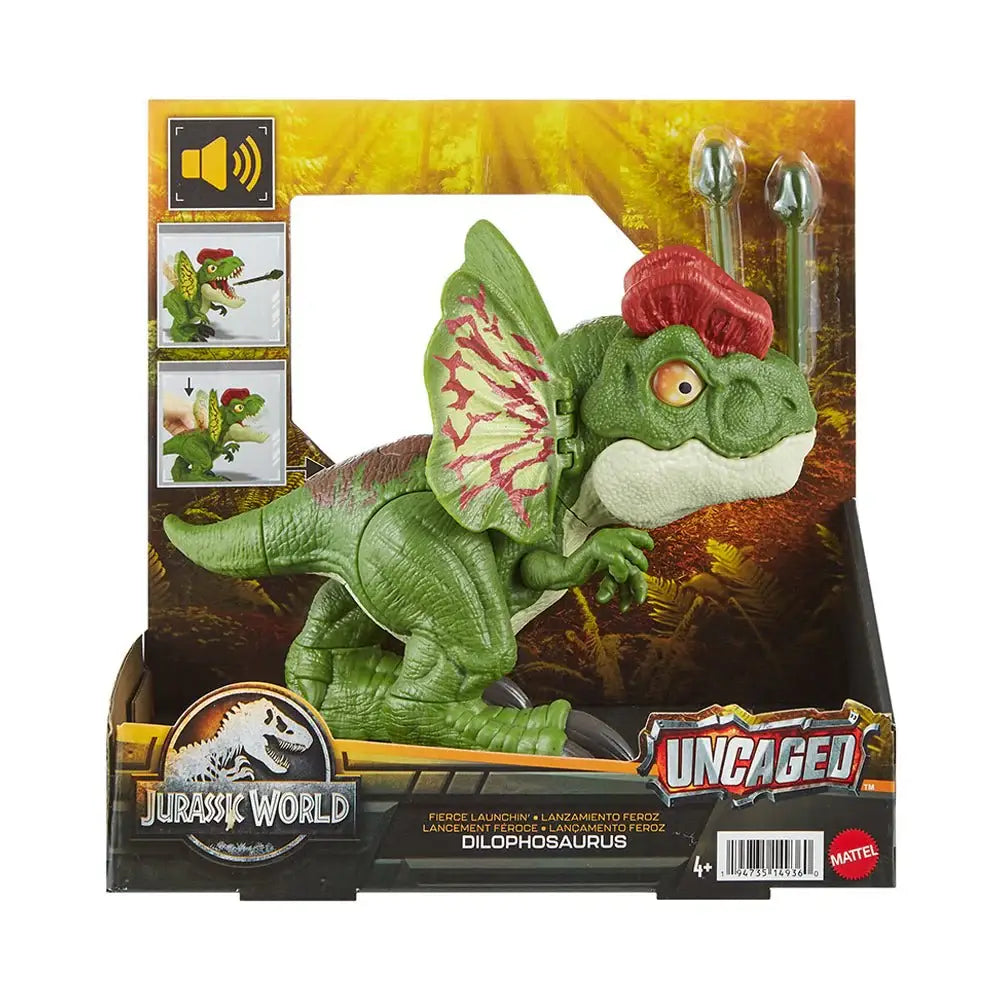 JURASSIC WORLD UNCAGED FIERCE LAUNCHIN' DILOPHOSAURUS HNT66 thumbnail
