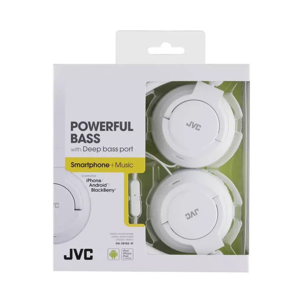 JVC Lightweight Flat Foldable Headphone with Mic, WHITE thumbnail