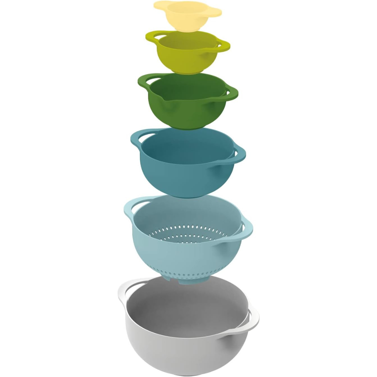 Joseph Joseph Duo Compact 6-Piece Food Prep Bowl Set, Nesting Mixing Bowls with Non-Slip Bases and Easy-Pour Design thumbnail