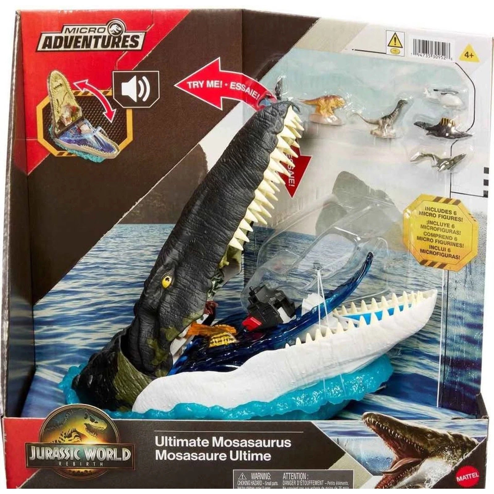 Jurassic World Rebirth Deluxe Mosasaurus Playset with Realistic Action Features, Large Mosasaurus Figure, Water Splash Effects, and Accessories for Adventure Play thumbnail