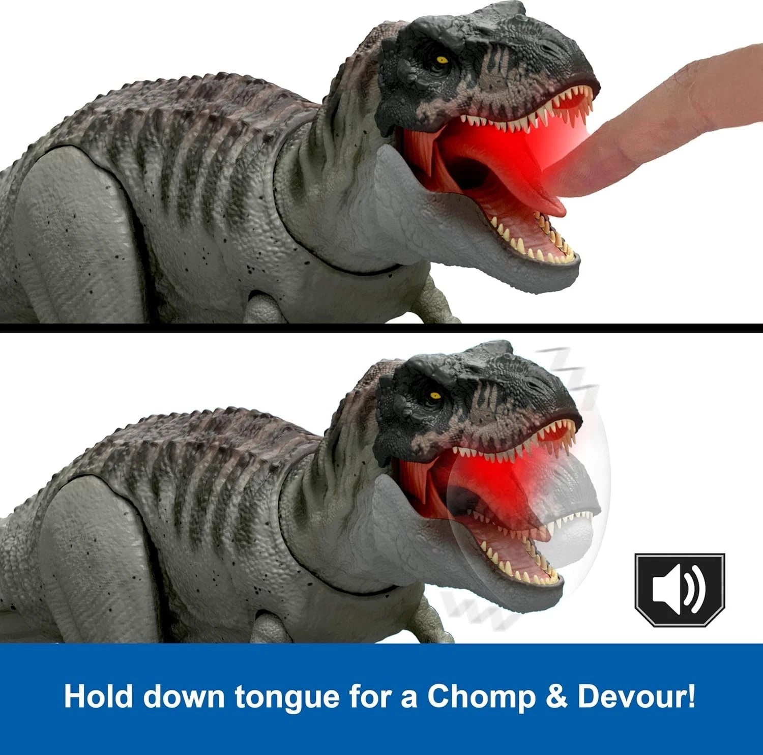 Jurassic World Rebirth Devour Tyrannosaurus Rex Dinosaur Figure with Realistic Design, Action Features and Movie thumbnail