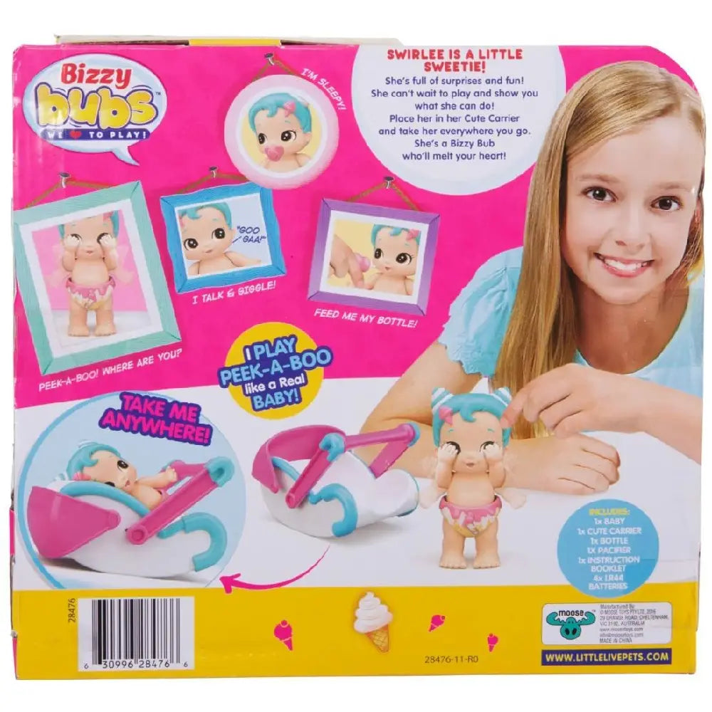 Little Live Bizzy Bubs Peek-A-Boo Baby Swirlee 28476 thumbnail