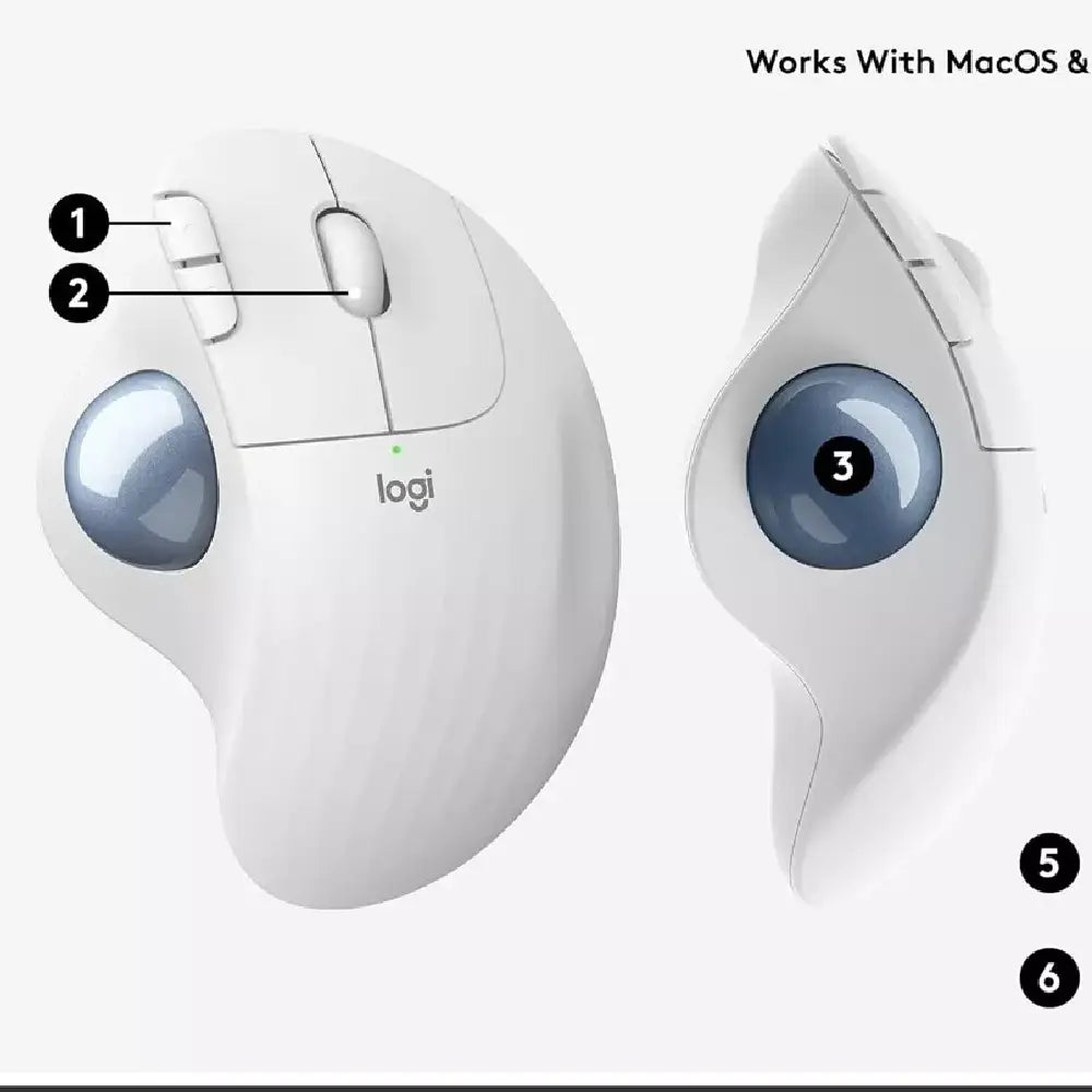 Logitech Ergo M575 Wireless Trackball Mouse for Business  Off-White 910-006437 thumbnail