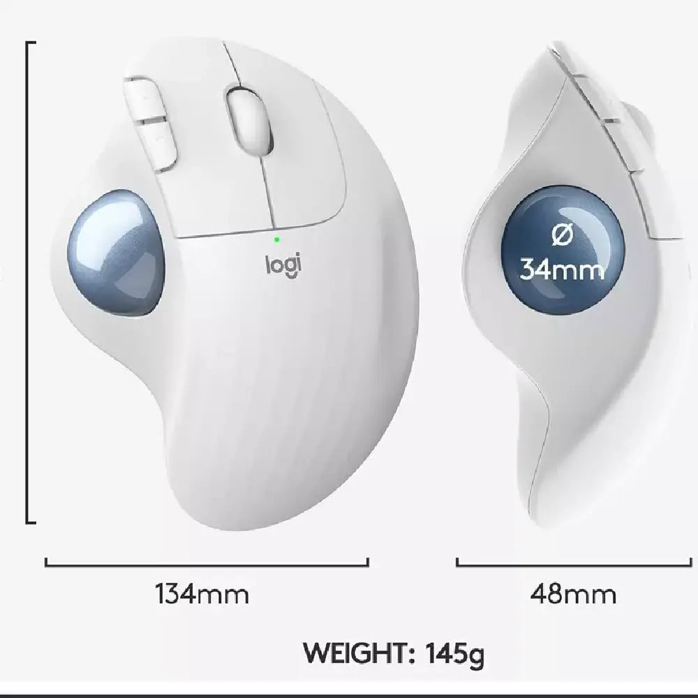 Logitech Ergo M575 Wireless Trackball Mouse for Business  Off-White 910-006437 thumbnail