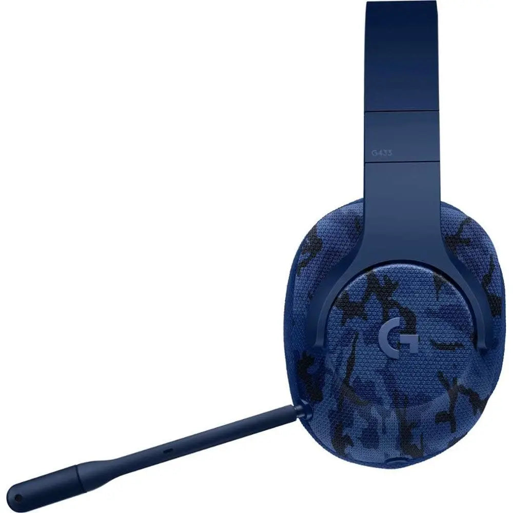 Logitech G433 7.1 Surround Gaming Headset Blue Camo thumbnail