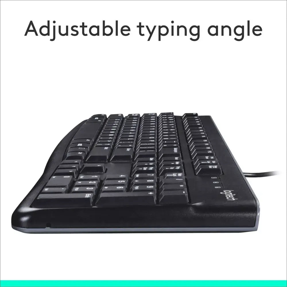 Logitech K120 USB Wired Standard Keyboard 920-010015 For Education With Silicone Cover included thumbnail